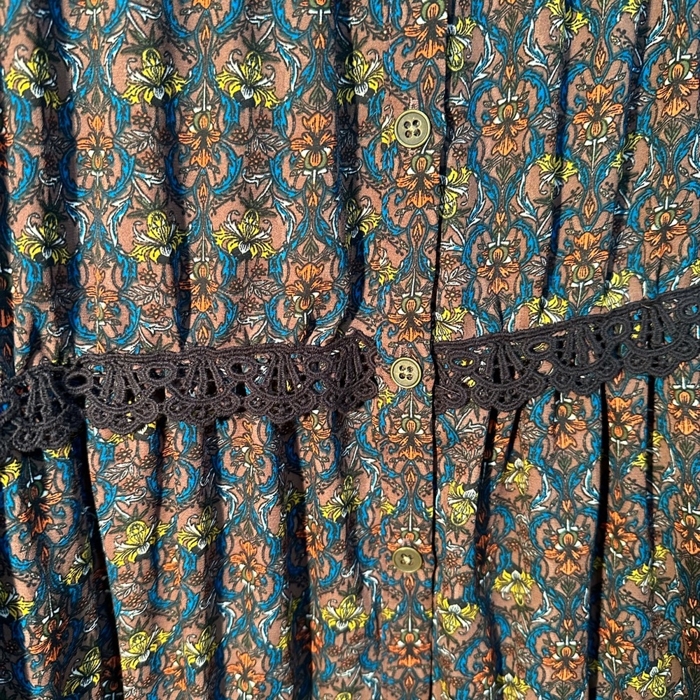 NWT Taylor & Sage Womens Floral Print Button Front Long Sleeve Dress Size Large - Picture 3 of 9